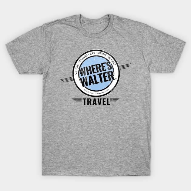 Where's Walter Travel Logo_(DRK) T-Shirt by Wheres Walter Travel